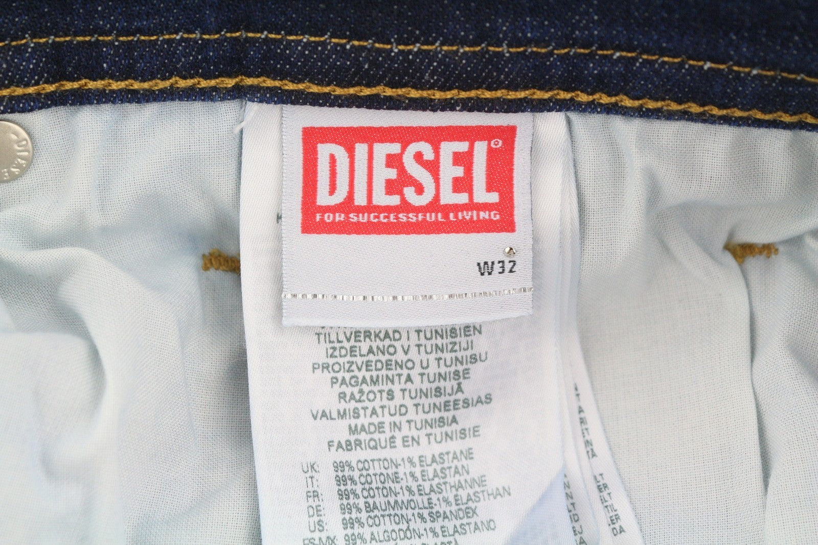 Diesel 2023 D-finitive 09f89 Men Jeansblue Faded Tapered Fit Rrp150
