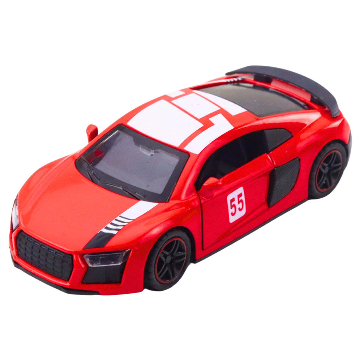 Sports Car Metal Pull Back Lights Sounds Red 1:43