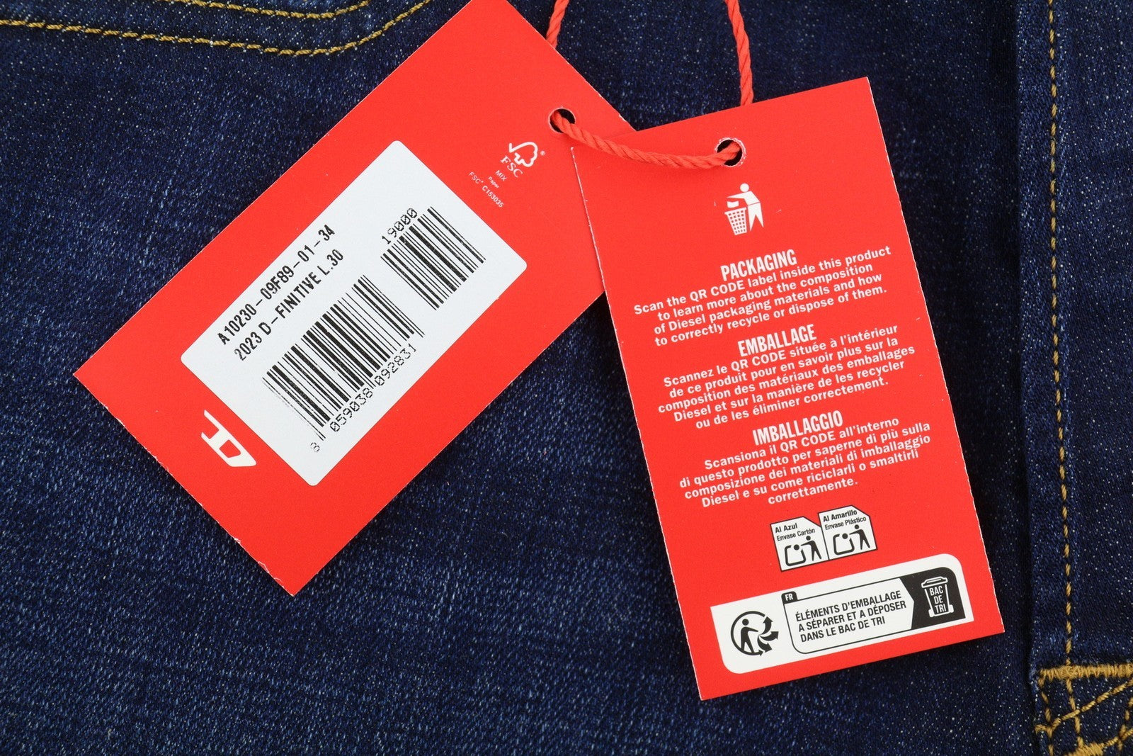 Díosal 2023 D-finitive 09f89 Men Jeansblue Faded barrchaolaithe Fit Rrp150