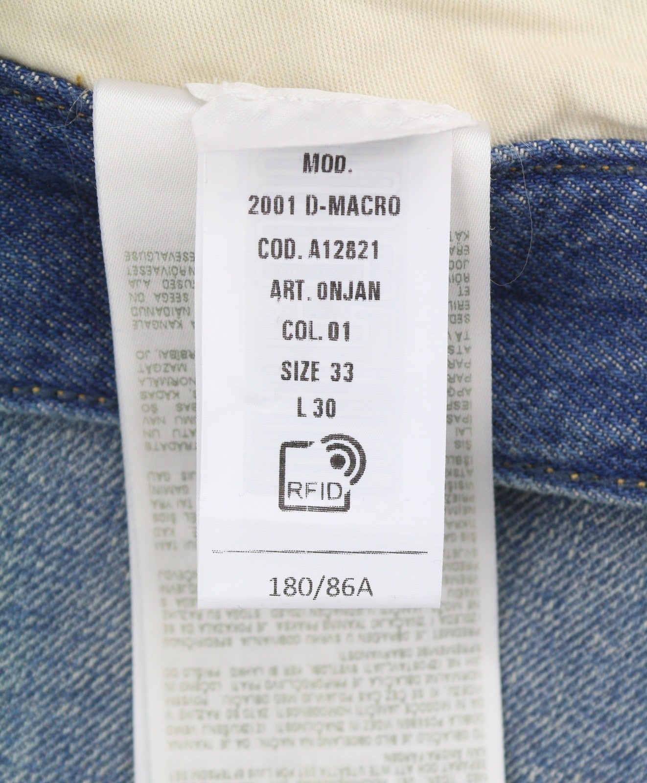 Diesel 2001 D-macro 0njan Herre Jeansblå Loose Fit Lige ben Rrp175