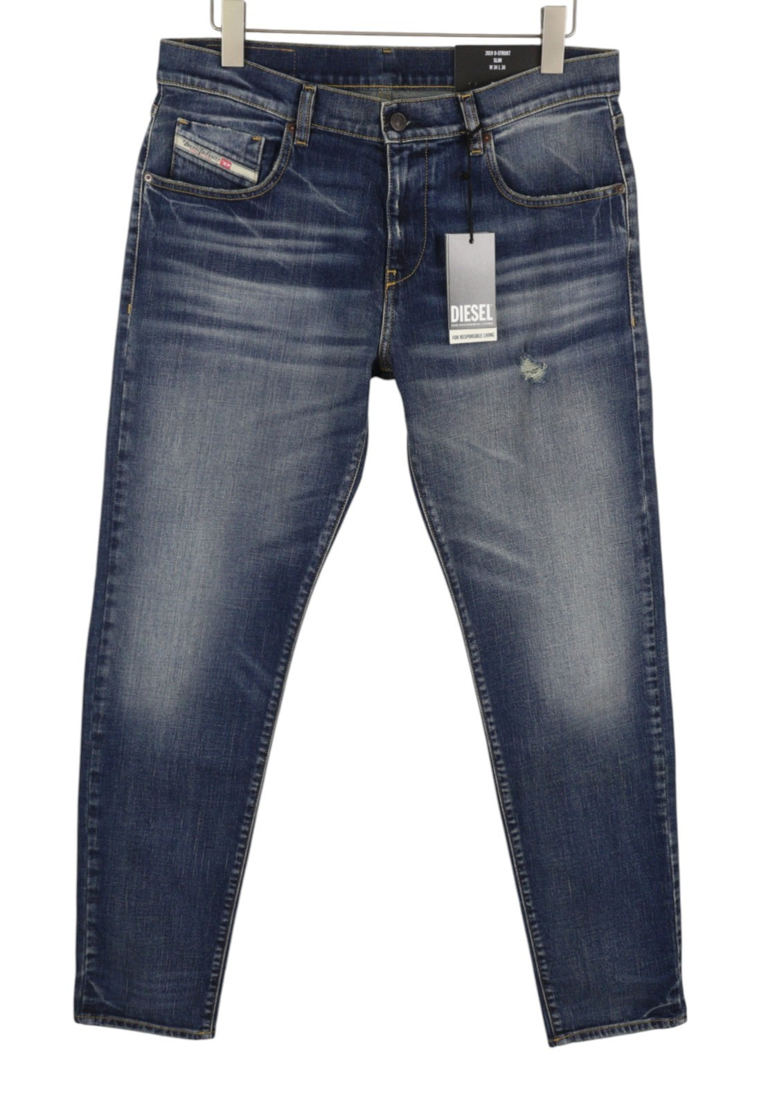 Diesel 2019 D-strukt R8i0c Men Jeansblue Faded Distress Rrp250