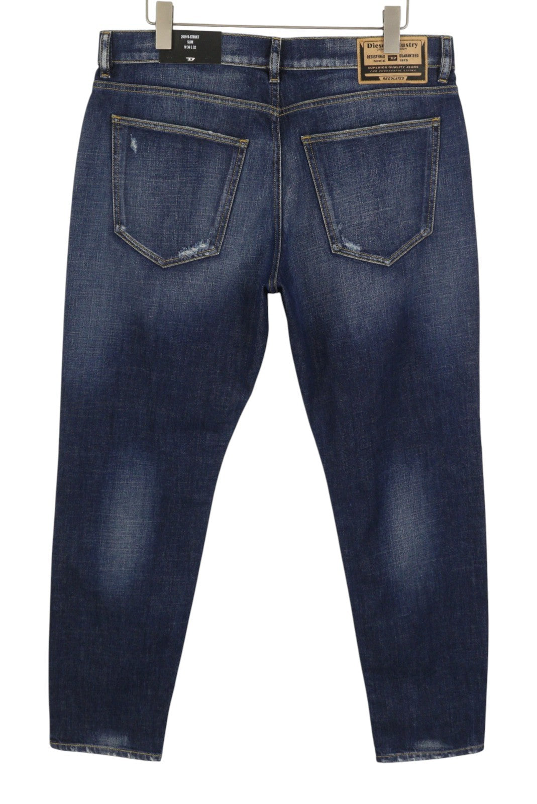 Diesel 2019 D-strukt R917i Uomo Jeansblu Faded Distress Slim Rrp195