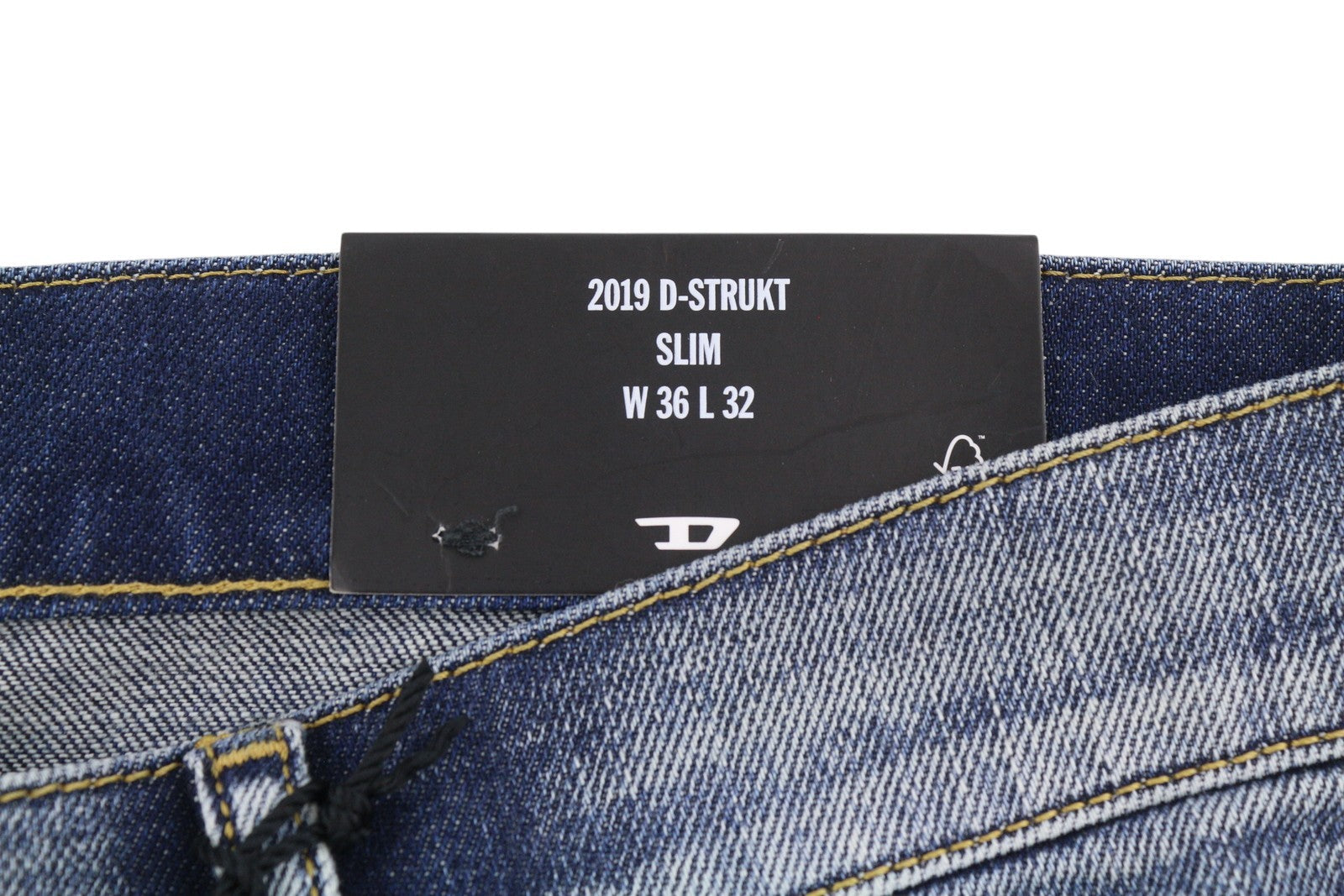 Diesel 2019 D-strukt R917i Uomo Jeansblu Faded Distress Slim Rrp195