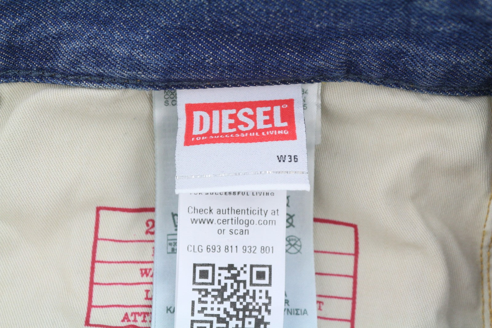 Diesel 2001 D-macro 0njan Hommes Jeansbleu Coupe Ample Jambe Droite Rrp175