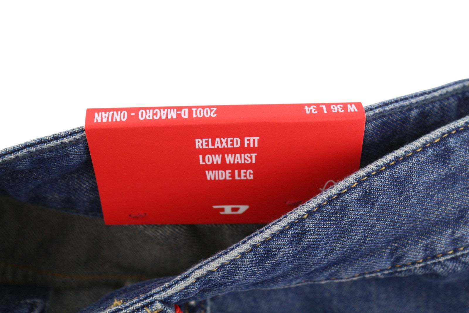 Diesel 2001 D-macro 0njan Hommes Jeansbleu Coupe Ample Jambe Droite Rrp175