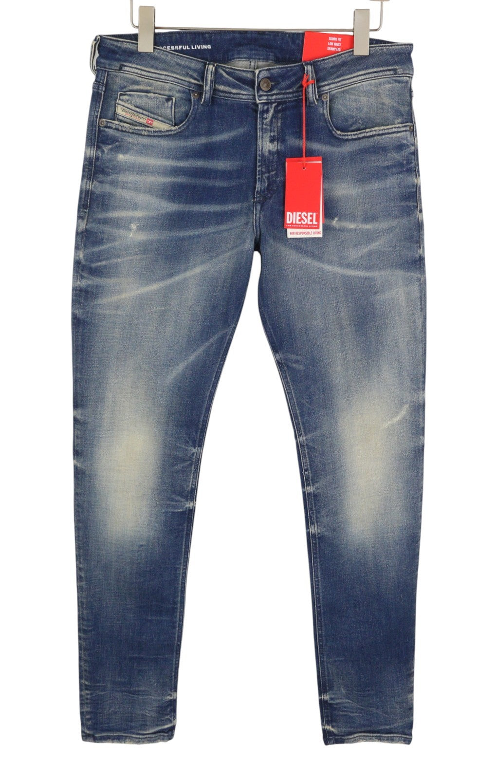 Diesel 1979 Sleenker 09j24 Pánské Jeansblue Vybledlé Skinny Low Waist Rrp250