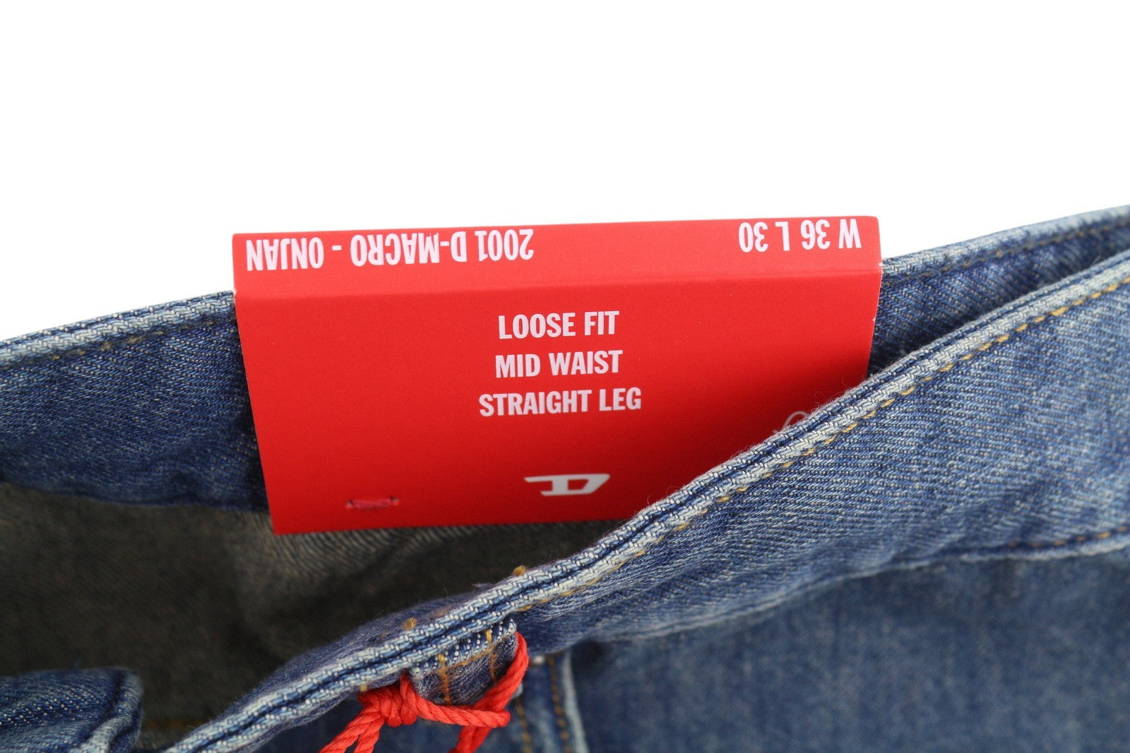 Diesel 2001 D-macro 0njan Hommes Jeansbleu Coupe Ample Jambe Droite Rrp175