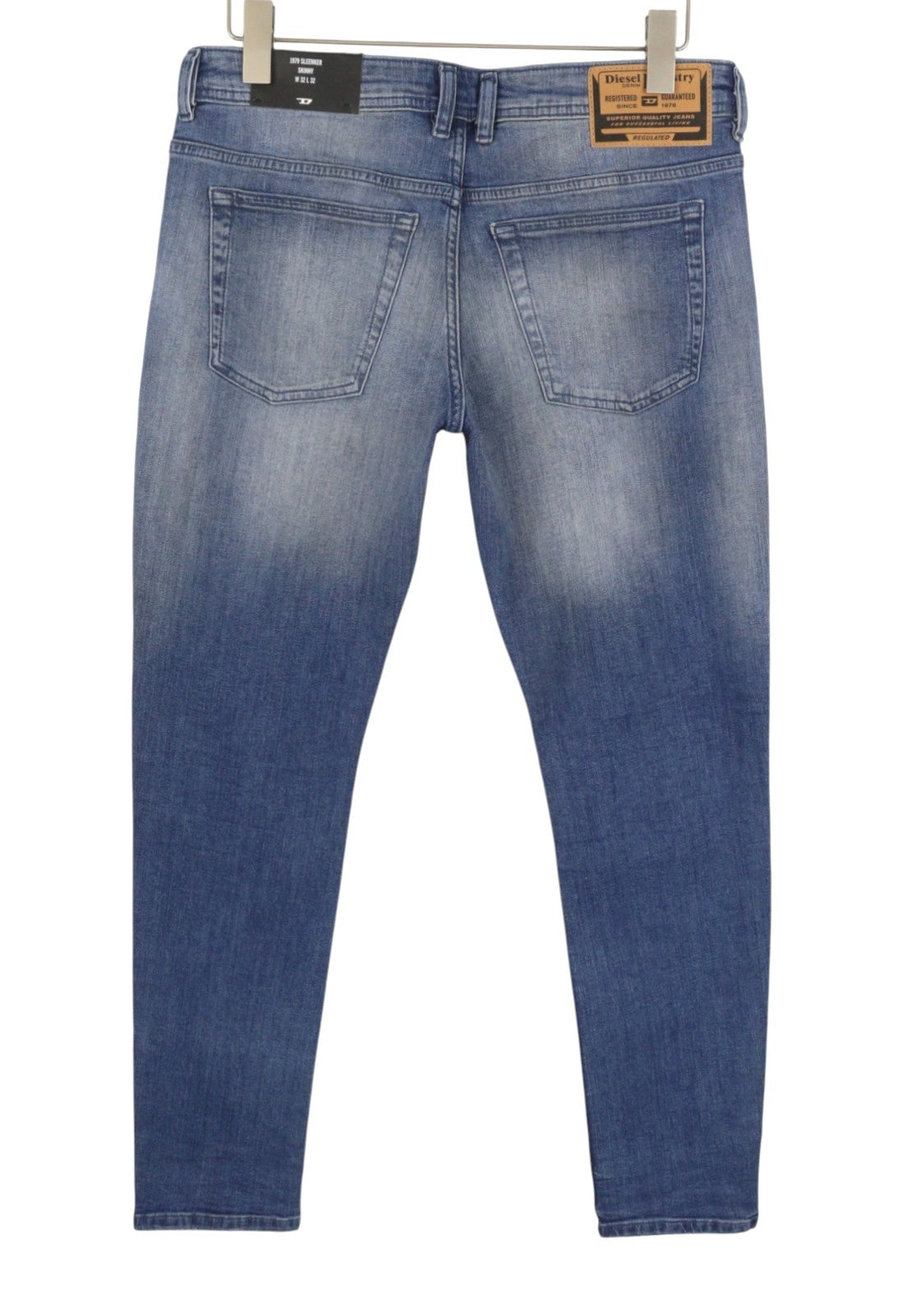 Diesel 1979 Sleenker Rbg04 Muži Jeansblue Distress Faded Skinny Rrp195