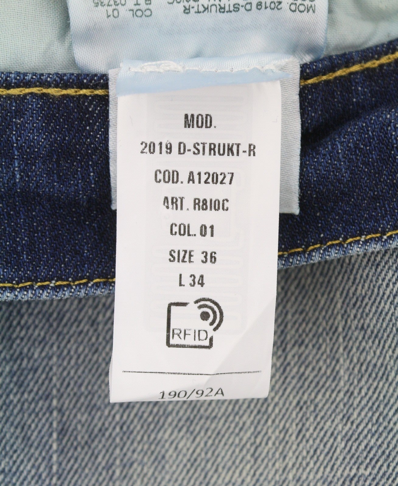 Diesel 2019 D-strukt R8i0c Hommes Jeansblue Faded Distress Rrp250