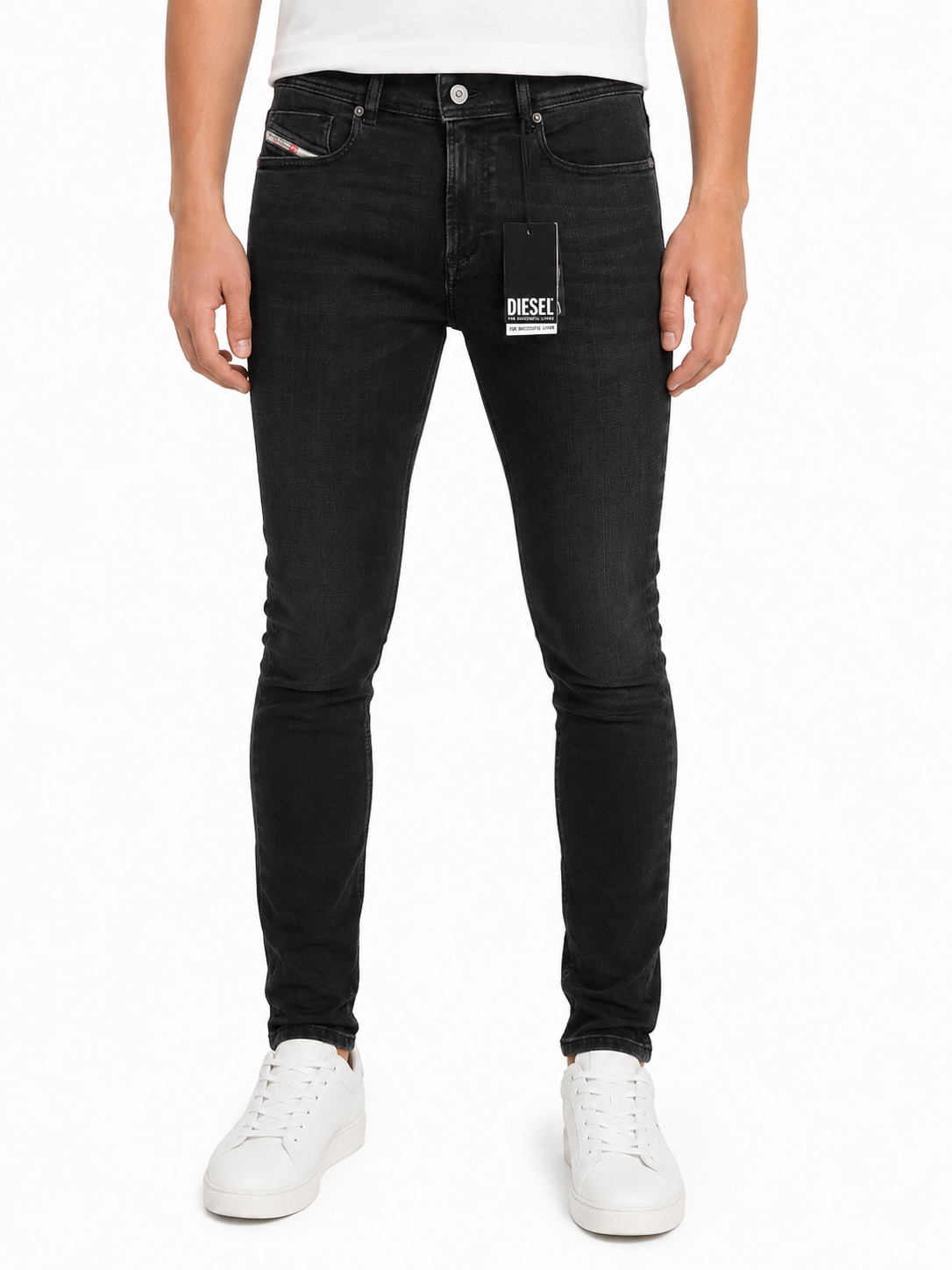 Diesel 1979 Sleenker R9g61 Muži Džínové černé Vousy Vybledlé Skinny Rrp150