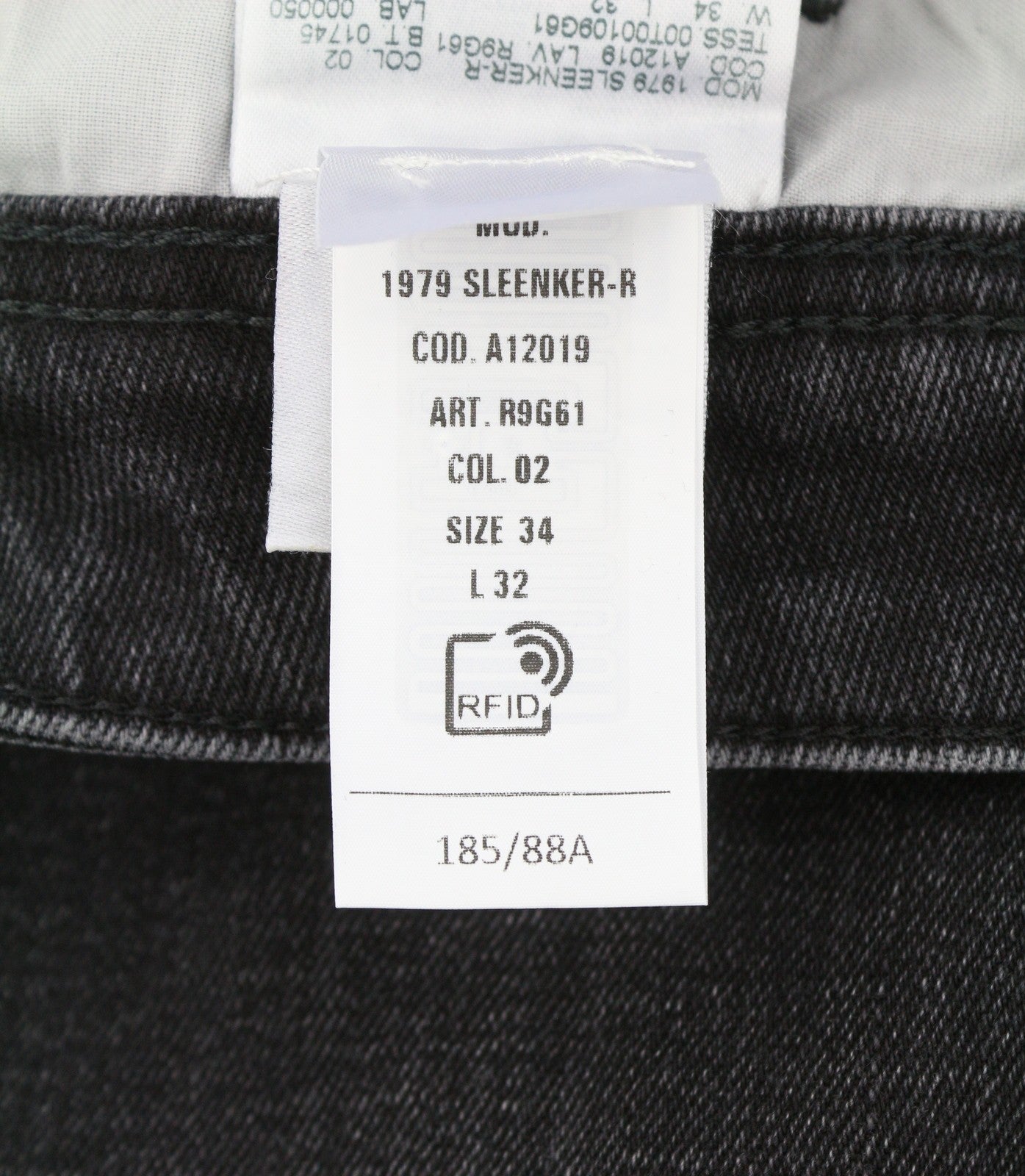 Diesel 1979 Sleenker R9g61 Muži Džínové černé Vousy Vybledlé Skinny Rrp150