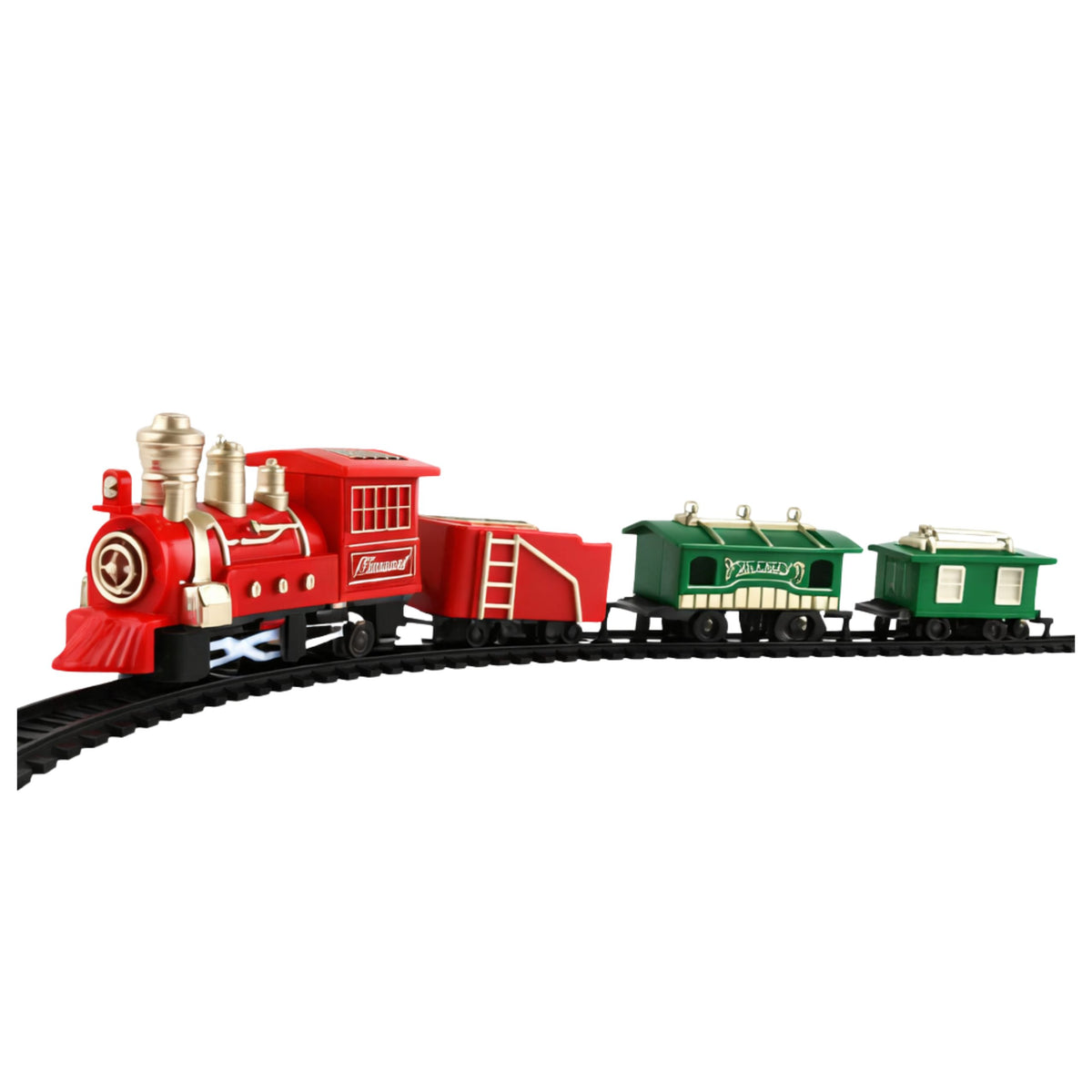 Classic Mini Train Battery Operated Locomotive Wagons With Tracks 13 Pcs.