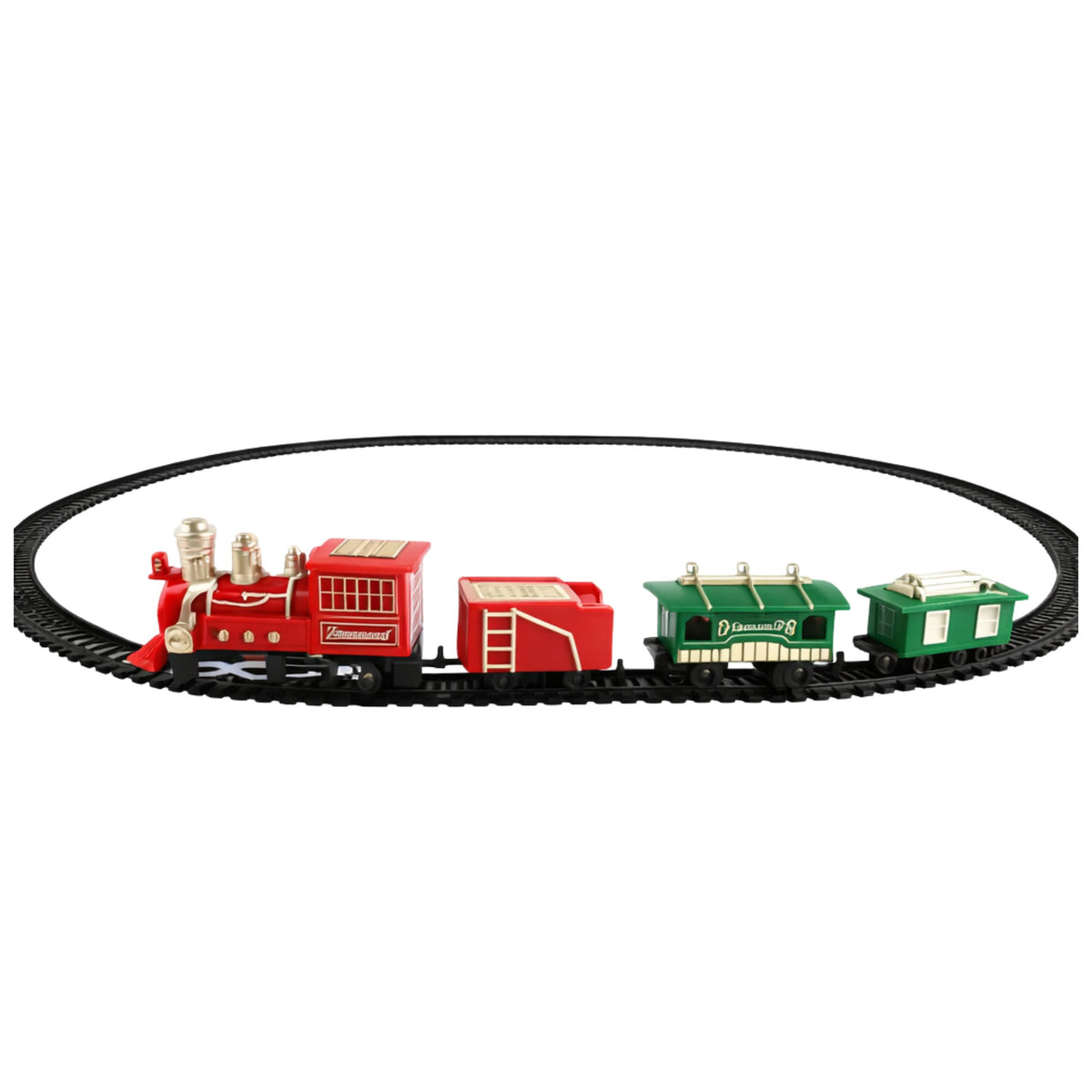 Classic Mini Train Battery Operated Locomotive Wagons With Tracks 13 Pcs.