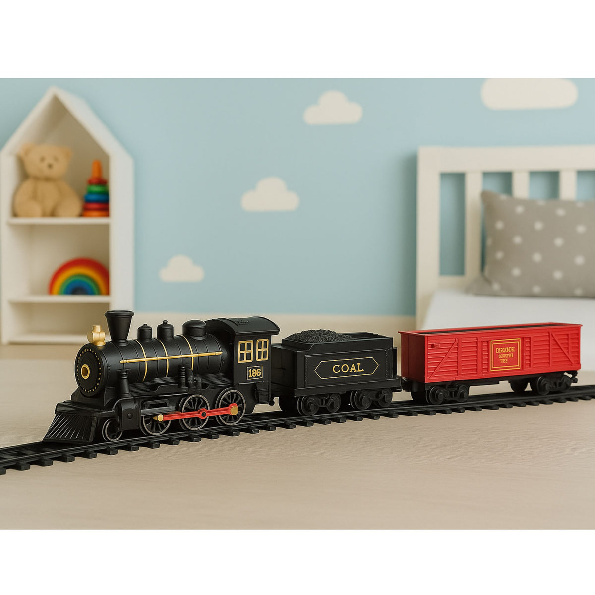 Electric Train Train Locomotive Wagons Tracks Lights Sounds