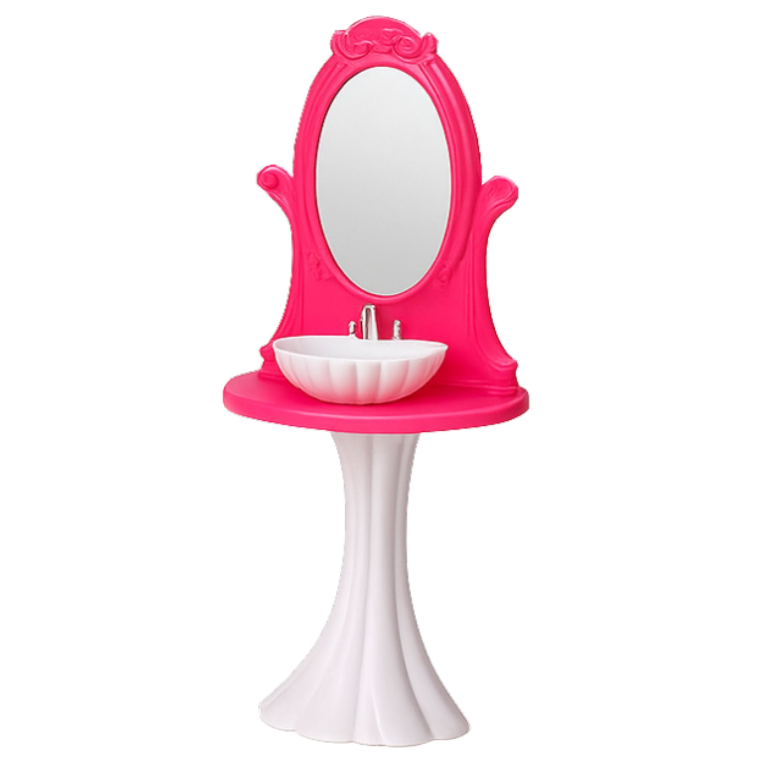 Doll's Bathroom Set: Bathtub Toilet Washbasin With Mirror
