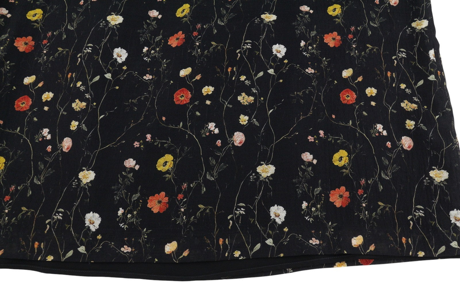 R13 Raglan Sleeve Babydoll Kvinder Dresswool Silke Floral On Black Mini Rrp1299