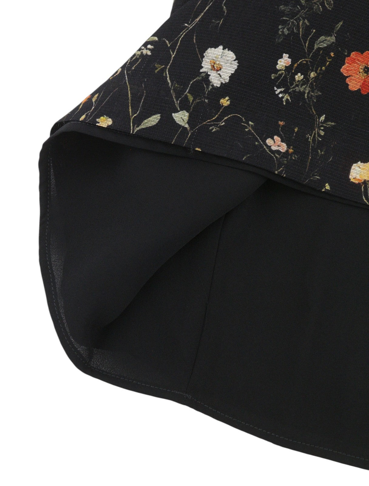 R13 Raglan Sleeve Babydoll Kvinder Dresswool Silke Floral On Black Mini Rrp1299