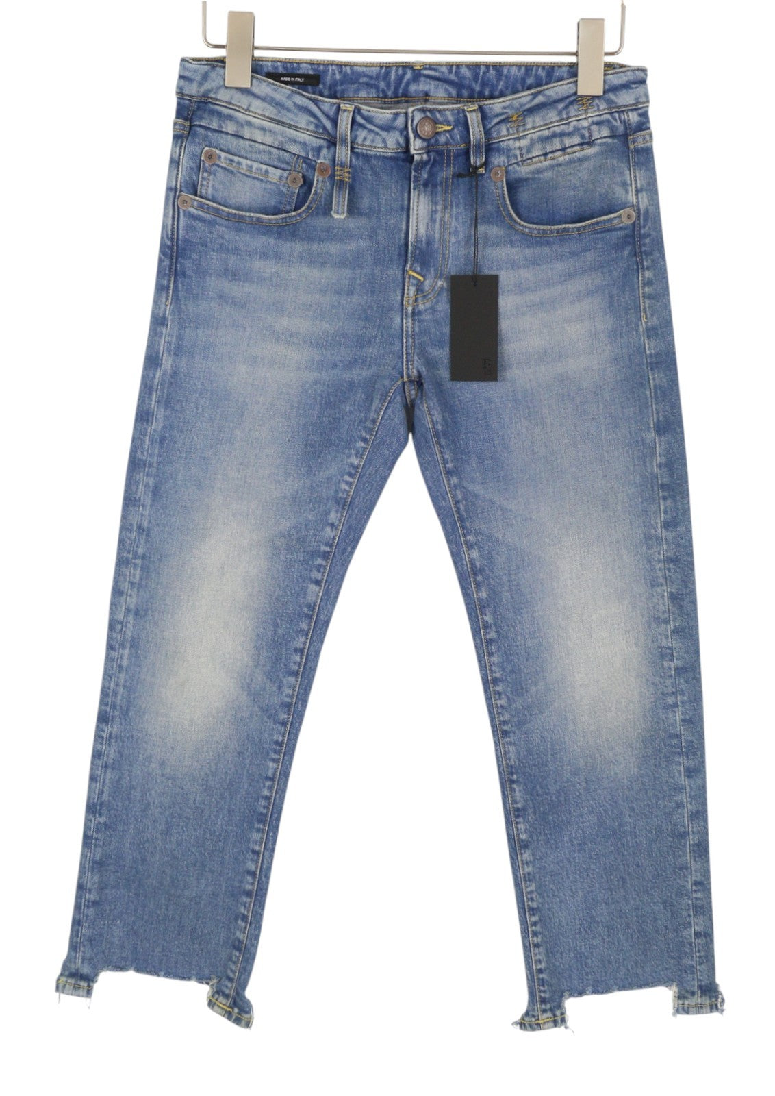 R13 Boy Lige W Rips Dame Jeans 27 Jasper Stretch Cropped Distress Blue Pf26