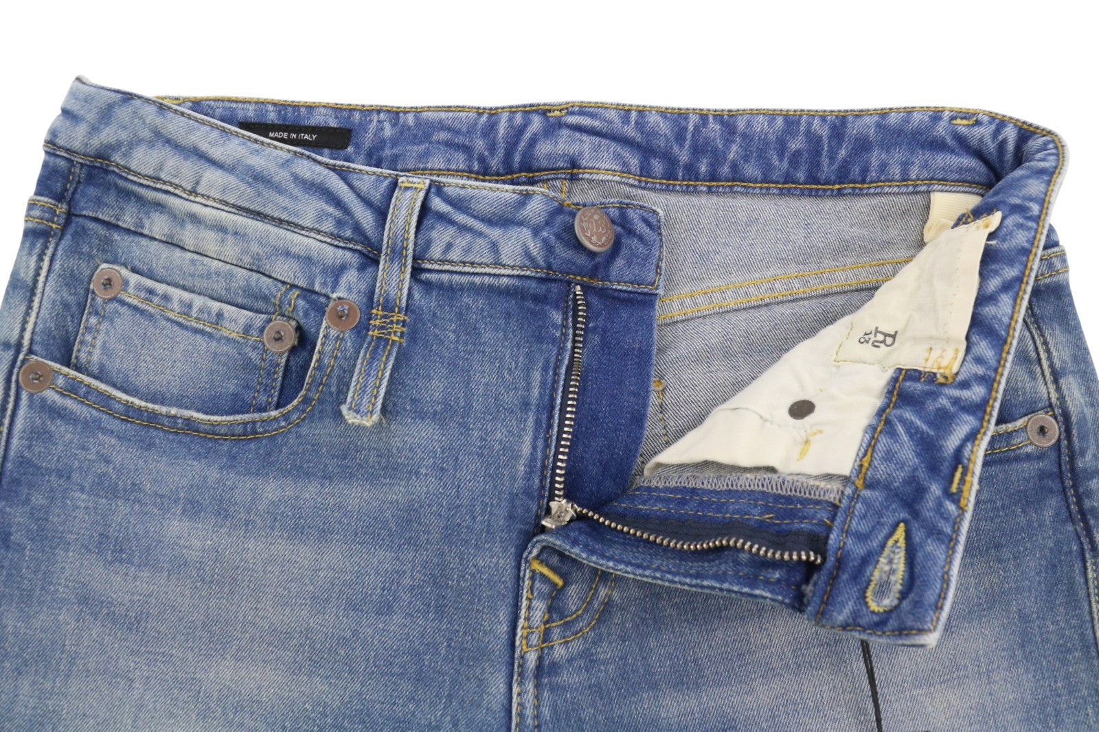 R13 Boy Lige W Rips Dame Jeans 27 Jasper Stretch Cropped Distress Blue Pf26