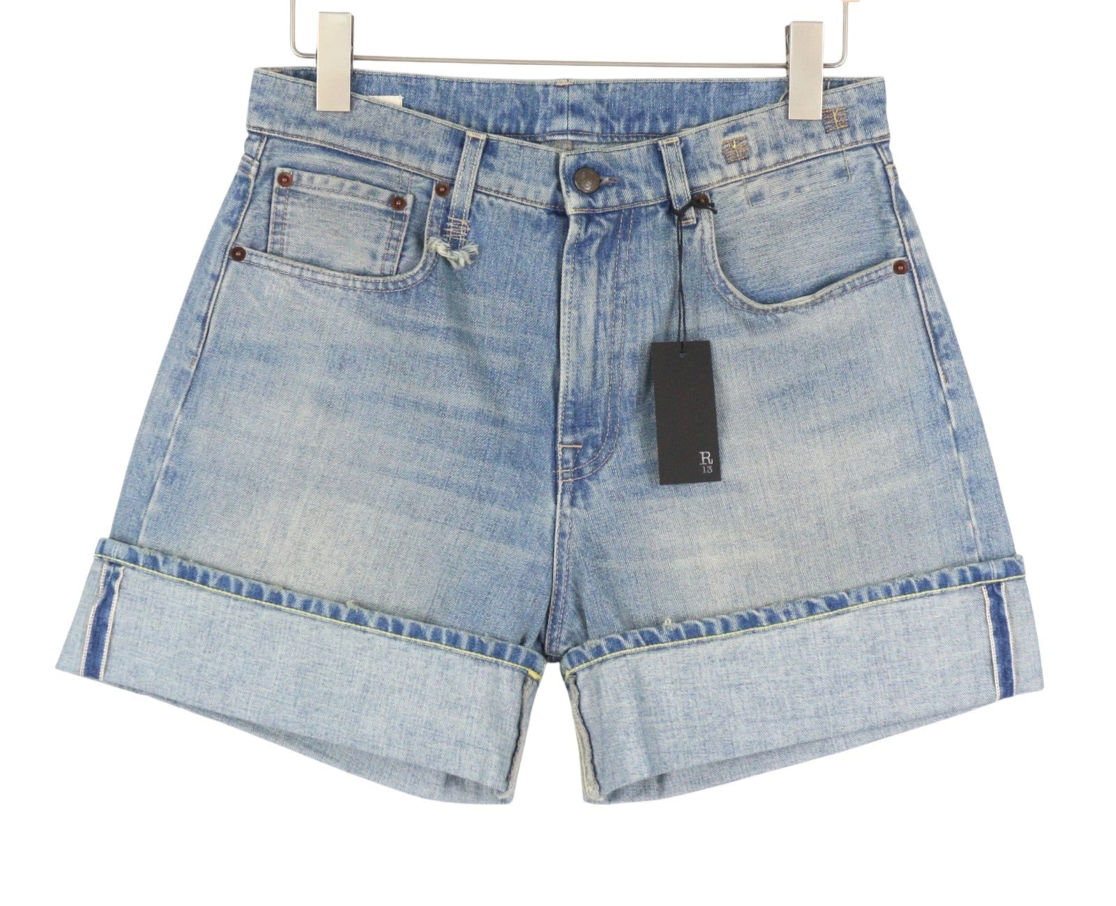 R13 Nina Mujer Shorts 26 Lapis Selvedge Blue Edición Limitada Denim Ss26 Rrp735
