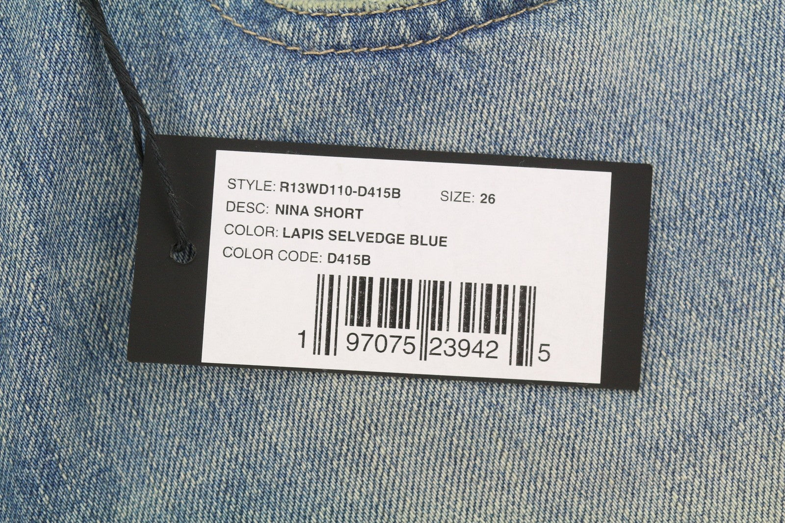 R13 Nina Mujer Shorts 26 Lapis Selvedge Blue Edición Limitada Denim Ss26 Rrp735