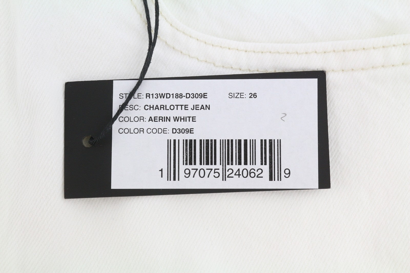 R13 Charlotte Dámské Jeans 26 Aerin White Flare High Rise Ss26 Rrp620