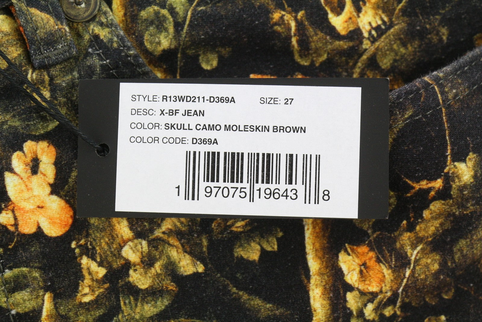 Bríste Mná R13 X-bf 27 Veilbhit Camo Moleskin Cropped