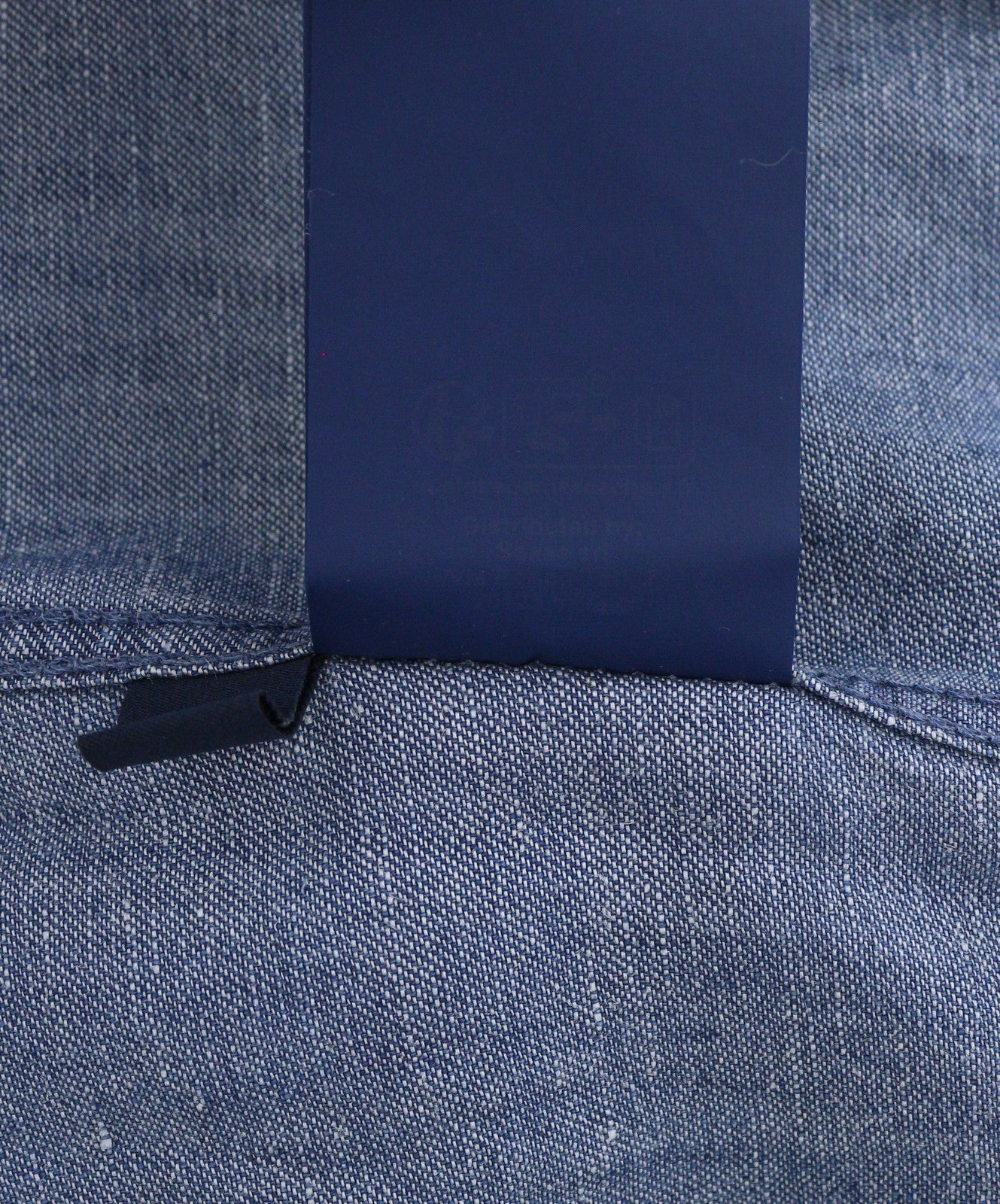 Sease Tn690 Fish Tail Hommes Chemisemid Denim Bleu Boutonné Mélange De Lin Rrp510