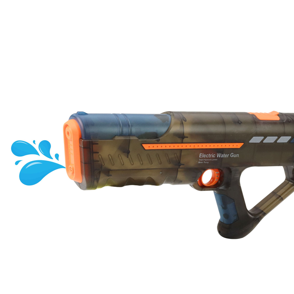 Electric Water Gun Rifle Rechargeable Transparent Black 55 Cm