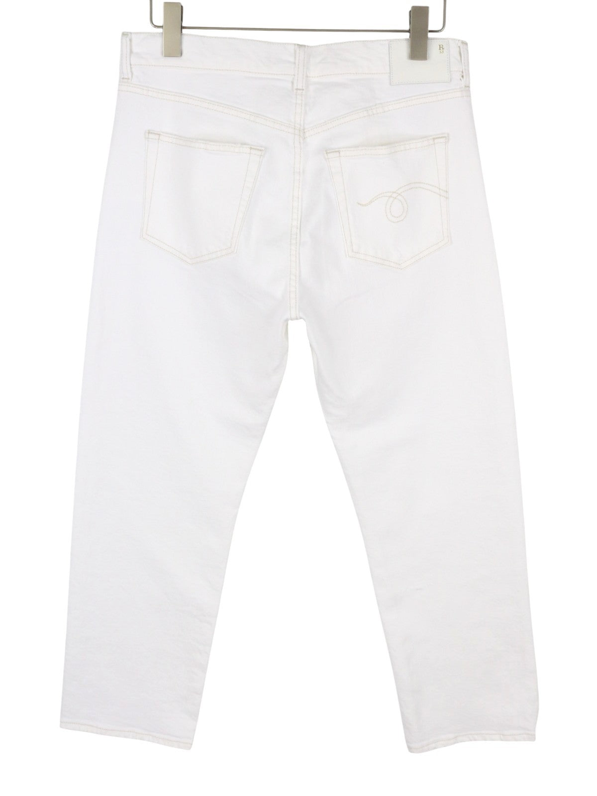 R13 Romeo Mujer Vaqueros 30 Aerin Blanco Stretch Recto Corto Pf26