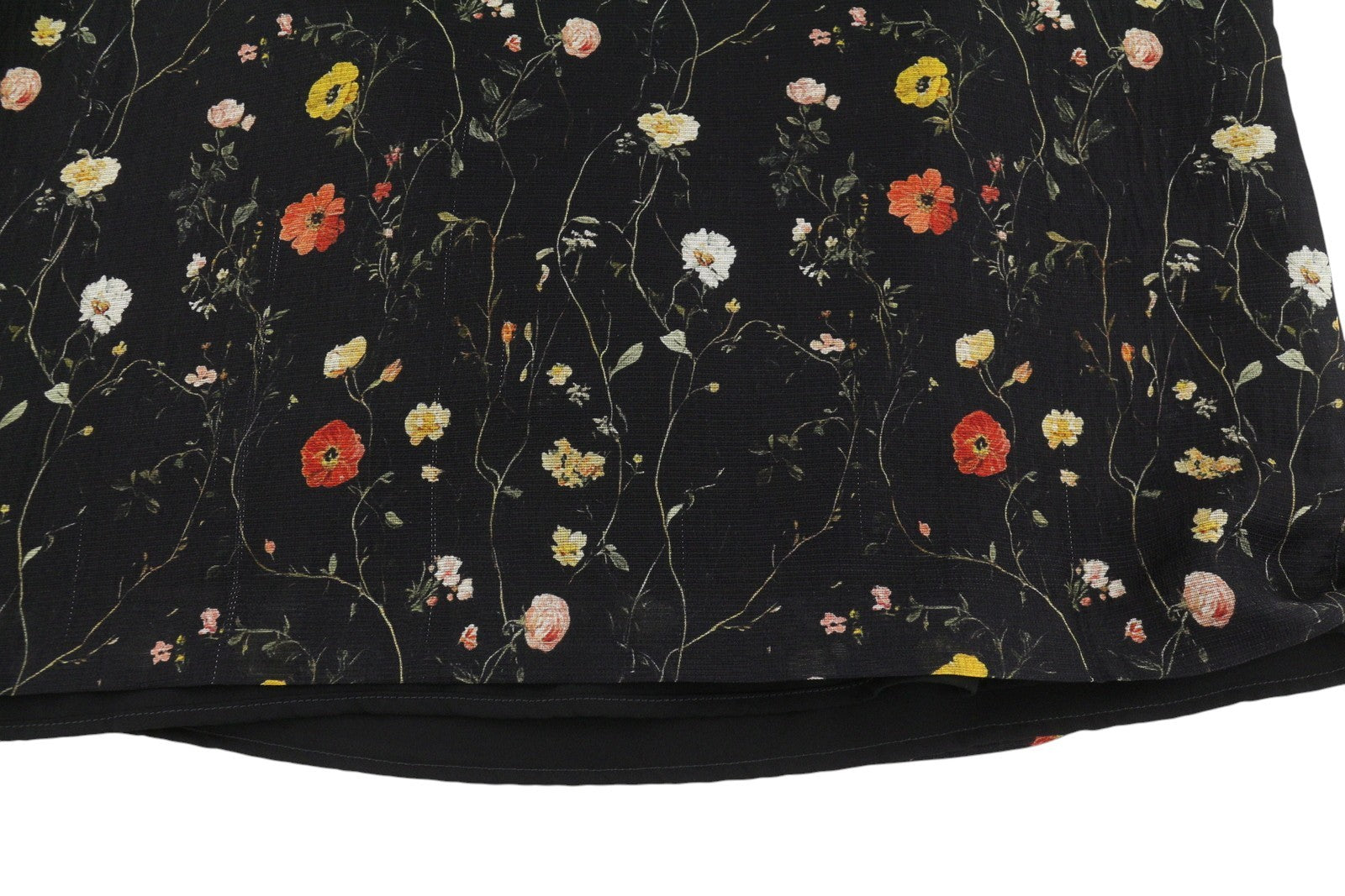 R13 Raglan Sleeve Babydoll Kvinder Dresswool Silke Floral On Black Mini Rrp1299