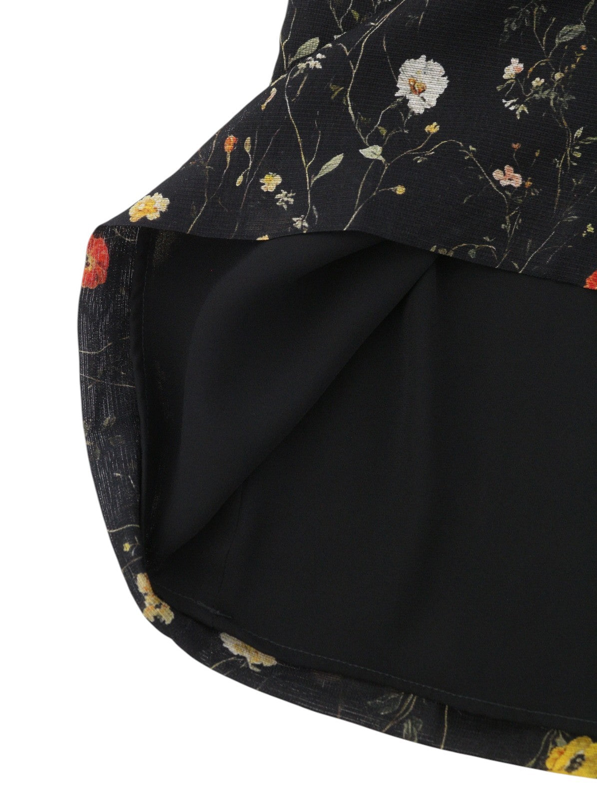 R13 Raglan Sleeve Babydoll Kvinder Dresswool Silke Floral On Black Mini Rrp1299