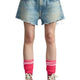 R13 X-bf Dames Shorts 29 Bass Blue Faded Dirty Look Distress Ss26 Rrp685