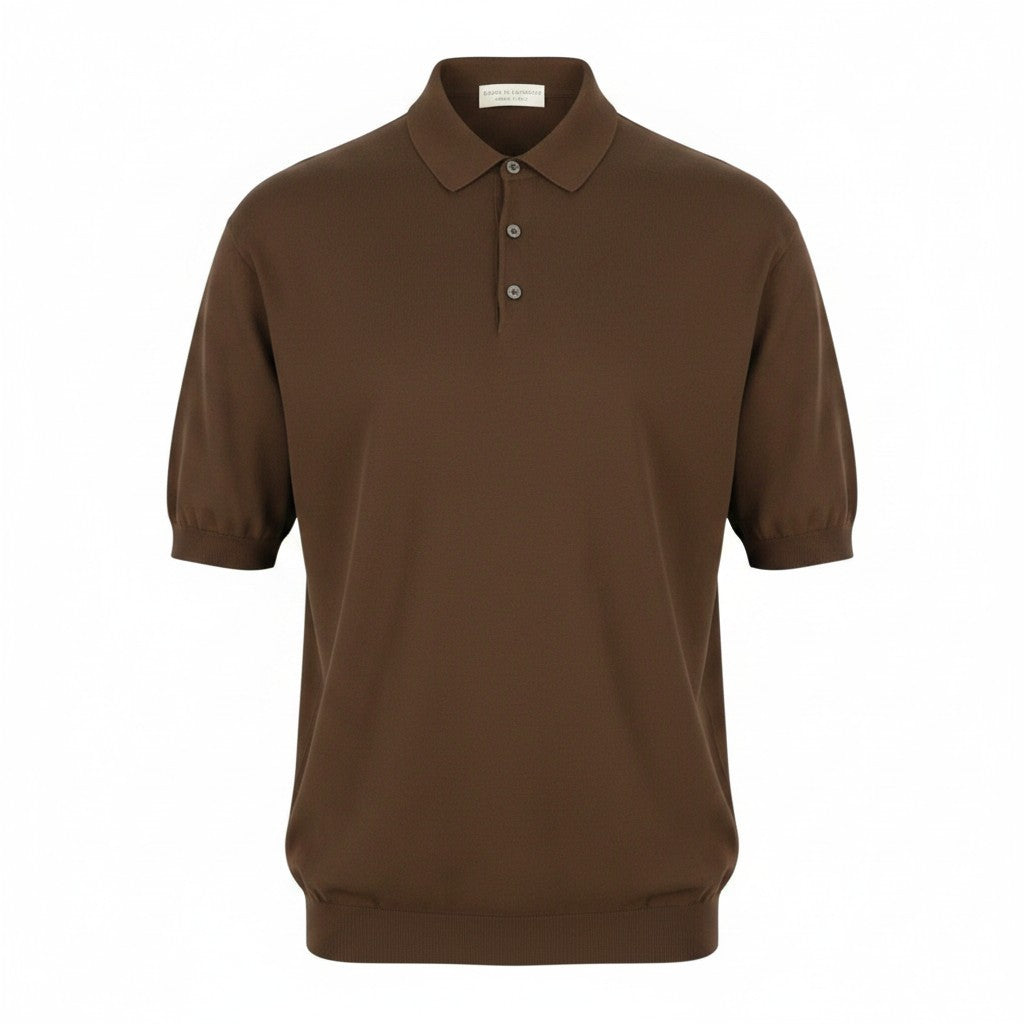 Brown Cotton Polos