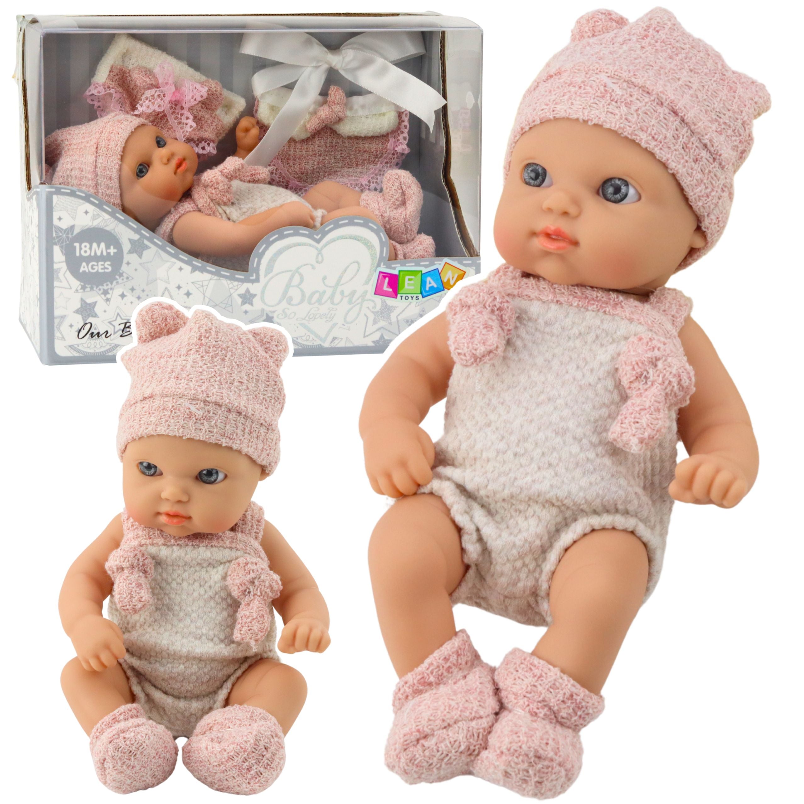 Baby Doll Pink Outfit Hat Bib 18 Cm
