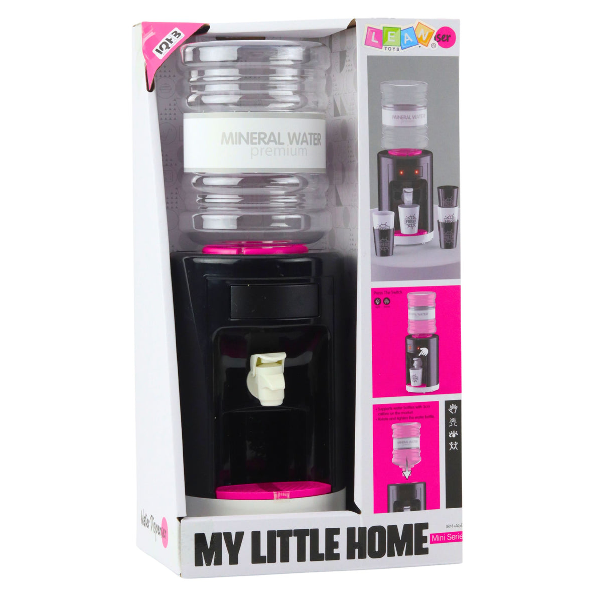 Distributeur d'eau jouet pour enfants avec lumières et sons rose