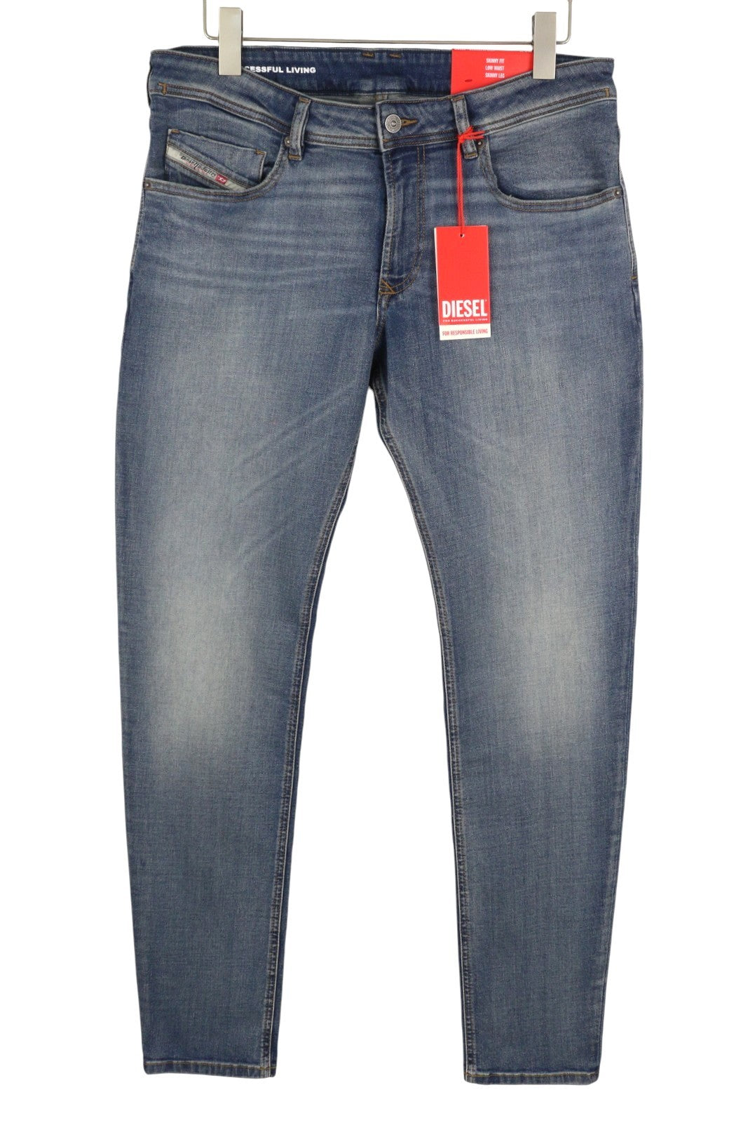 Diesel 1979 Sleenker 0pfaw Herr Jeansblå blekt Skinny Låg midja Rrp175