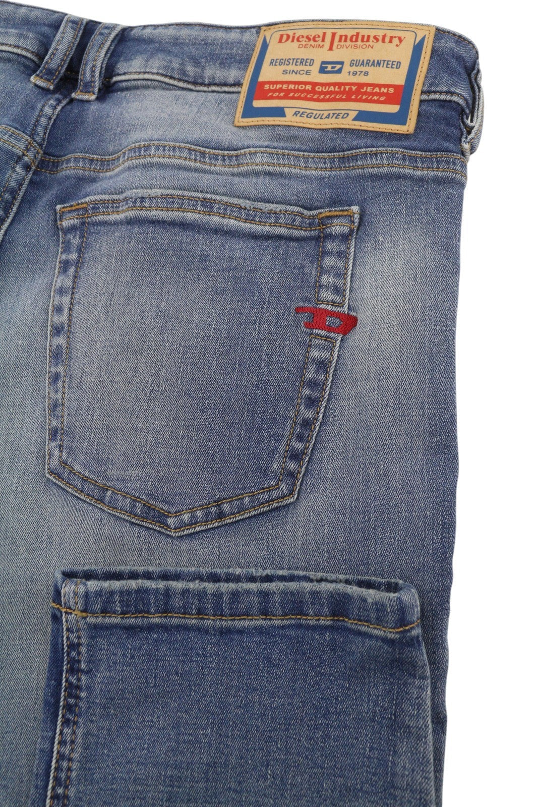 Diesel 1979 Sleenker 0pfaw Herr Jeansblå blekt Skinny Låg midja Rrp175