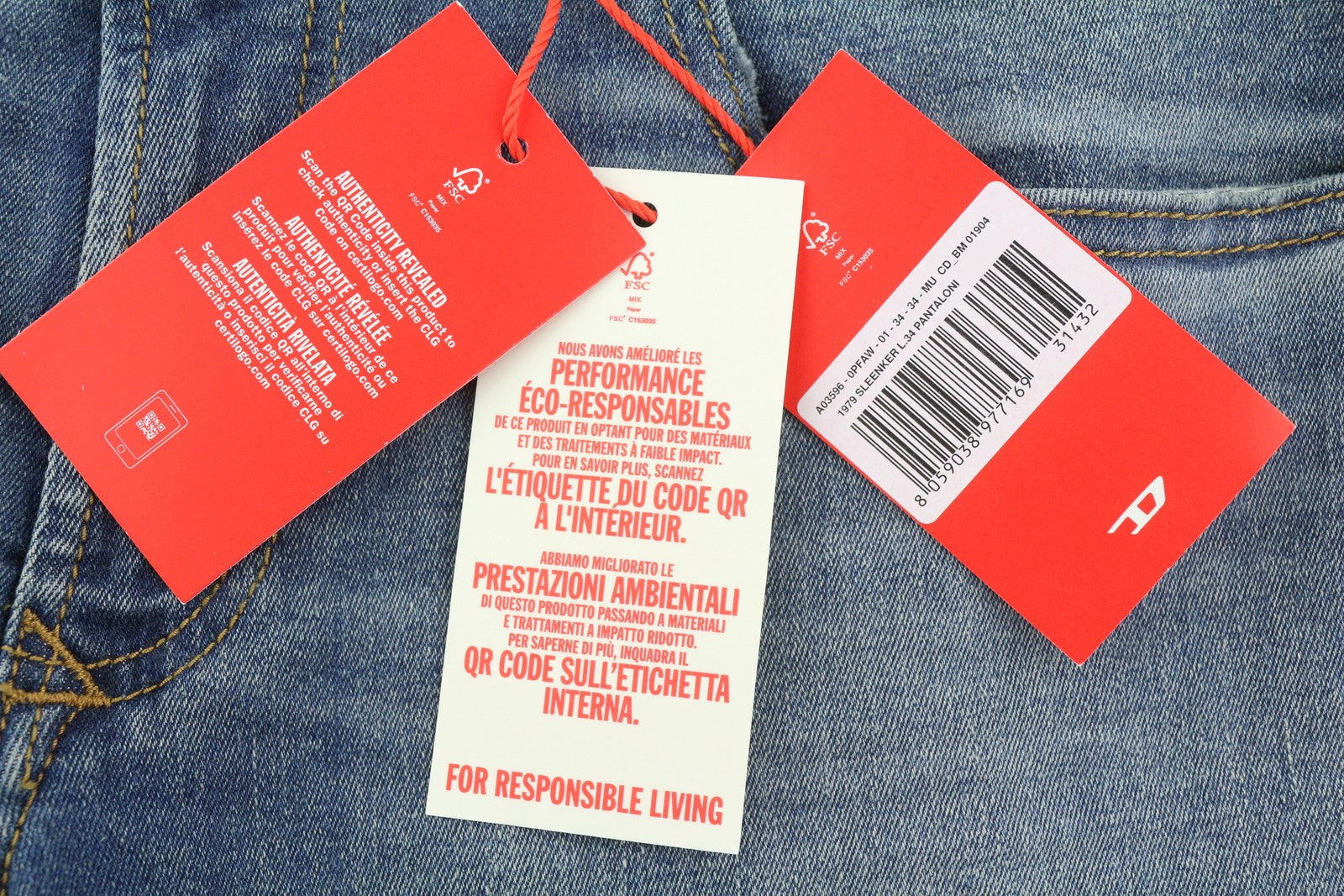 Diesel 1979 Sleenker 0pfaw Herr Jeansblå blekt Skinny Låg midja Rrp175