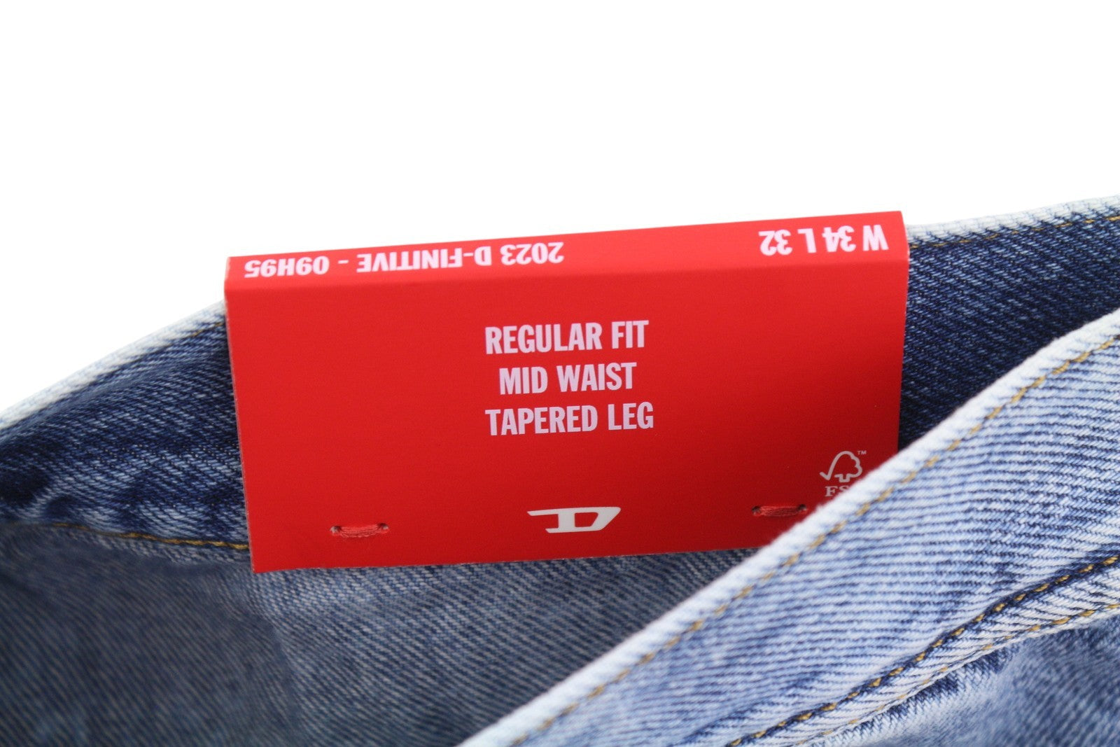 Diesel 2003 D-finitive 09h95 Masculino Jeansazul Regular Tapered Fit Rrp195