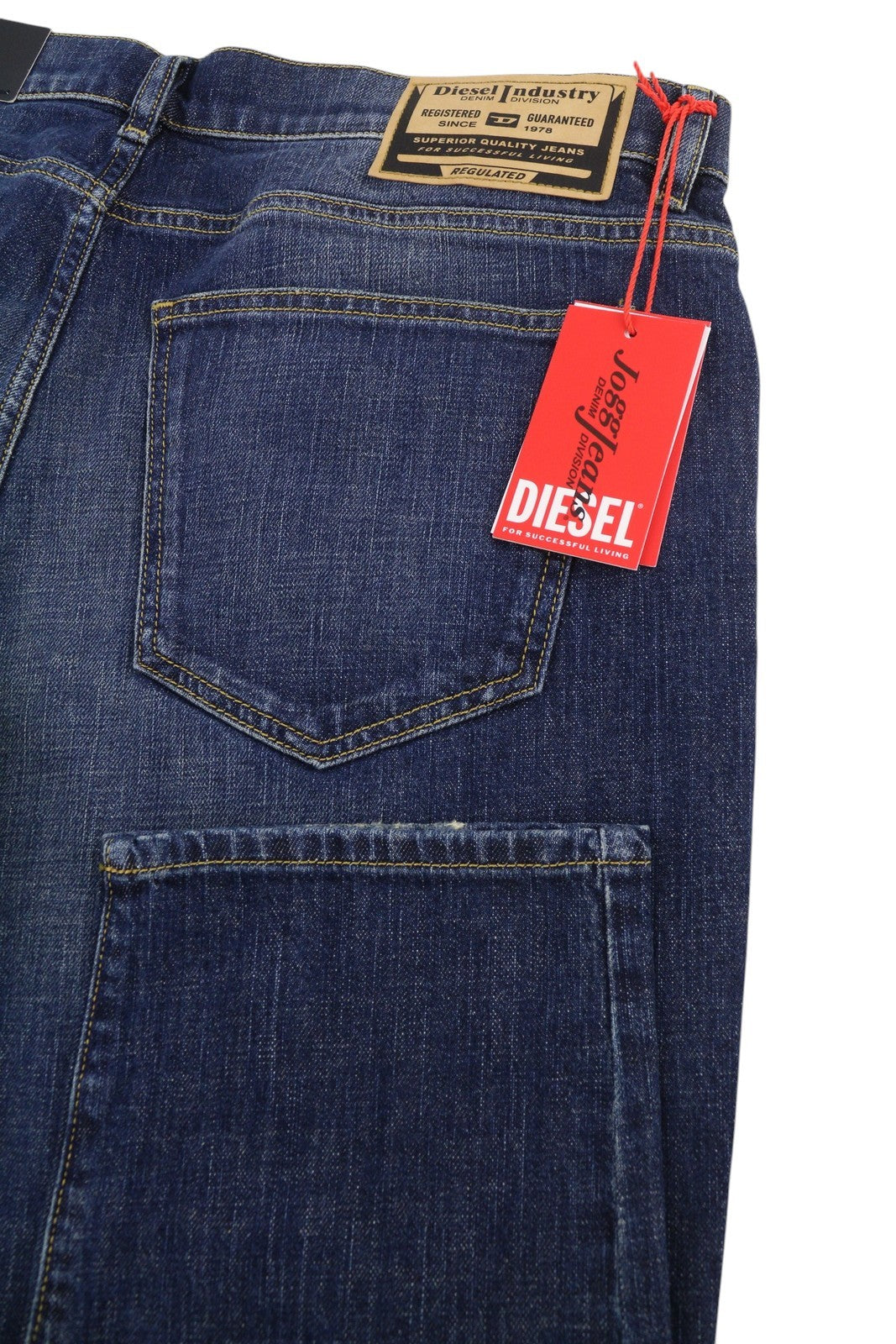 Diesel 2019 D-strukt-r R08ic Herre Jeansblå knurhår Faded Slim Rrp195