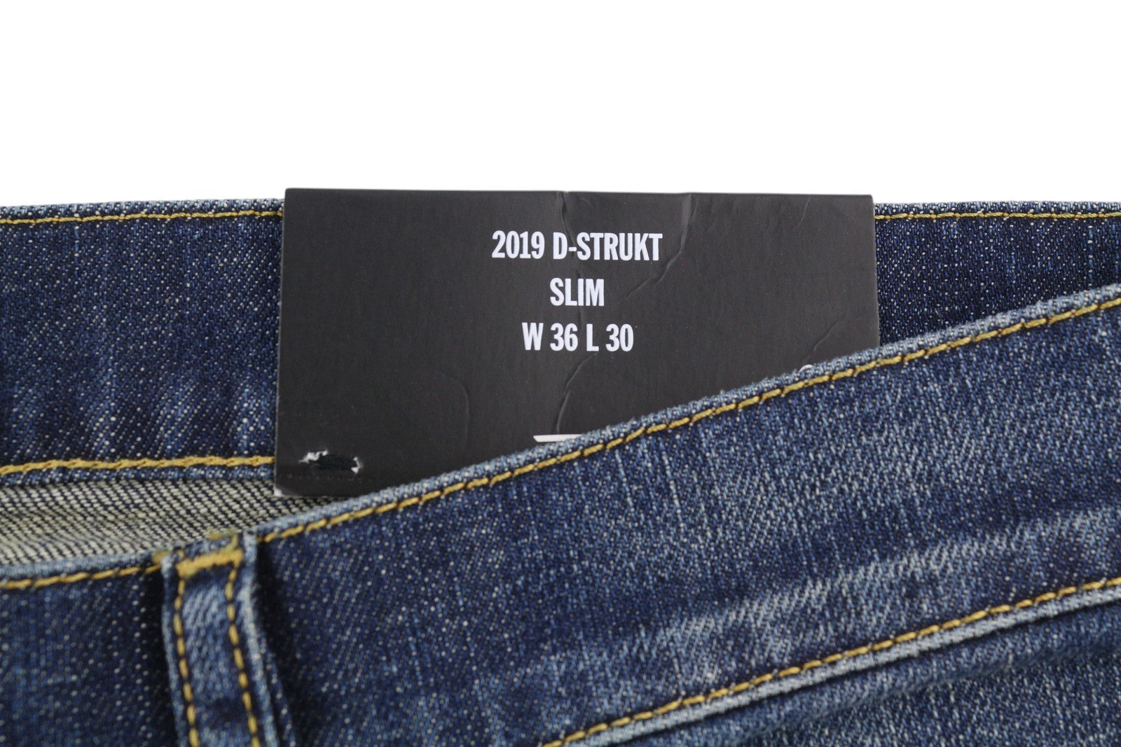 Diesel 2019 D-strukt-r R08ic Herre Jeansblå knurhår Faded Slim Rrp195