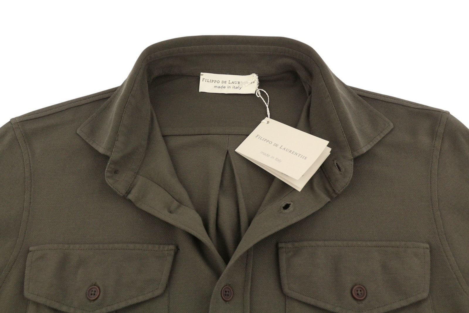 Filippo De Laurentiis Men Shirt It50brown Patch Pockets Button-up