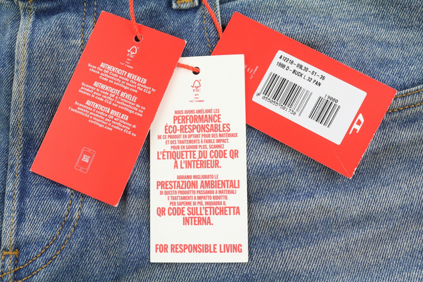 Diesel 1998 D-buck 09l30 Men Jeansblue Slim Fit Bootcut Leg Rrp225