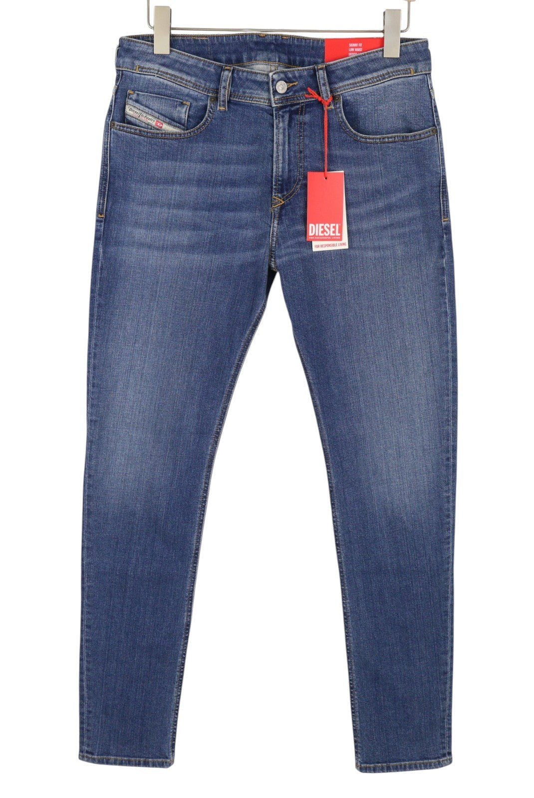 Diesel 1979 Sleenker 09l02 Herre Jeansblå Falmet Skinny Lav talje
