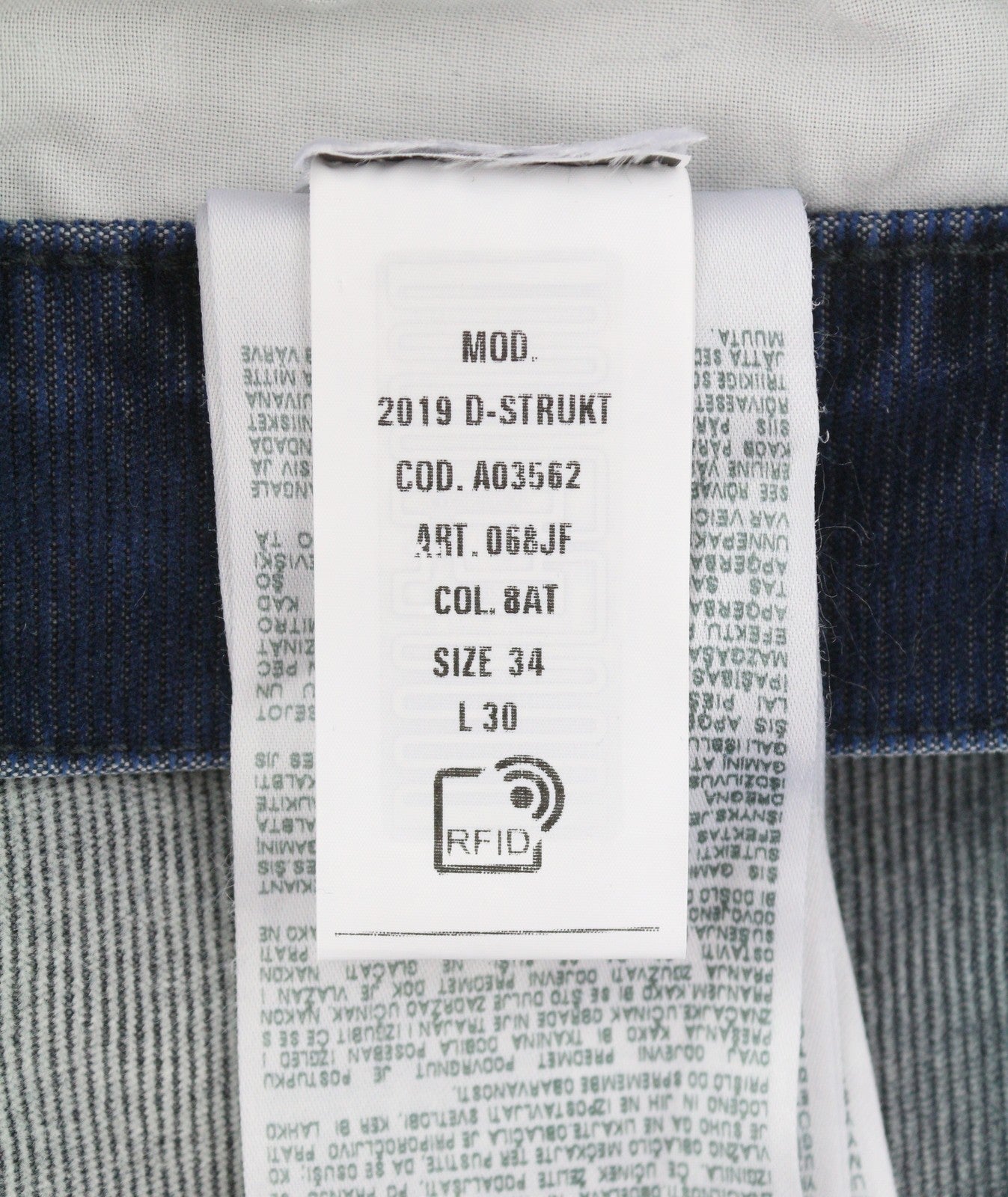 Pantaloni pentru bărbați Diesel 2019 D-strukt 068jf, albastru, velur, slim Fit Rrp225