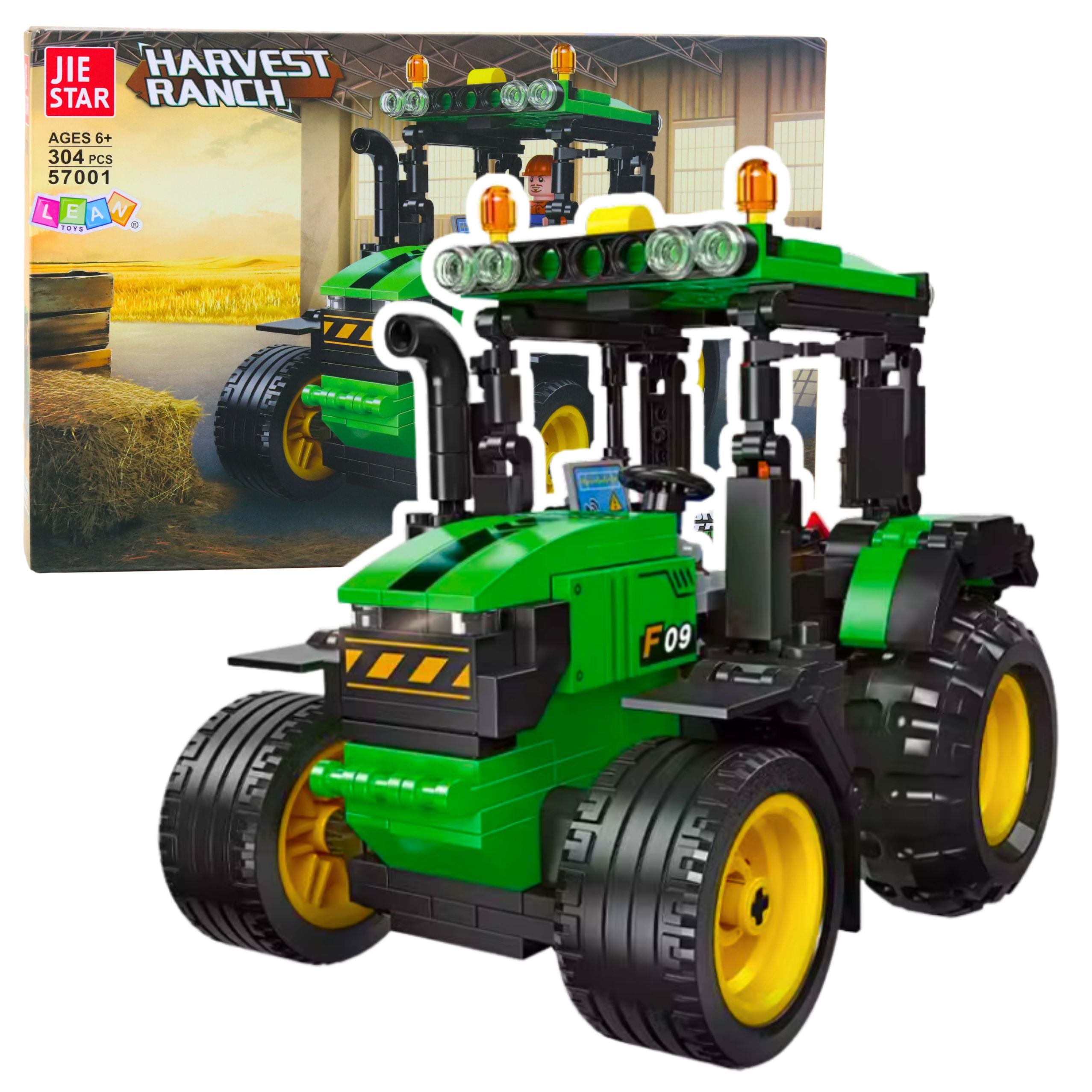 Construction Blocks Farm Tractor Agricultural Green 304 Pcs.