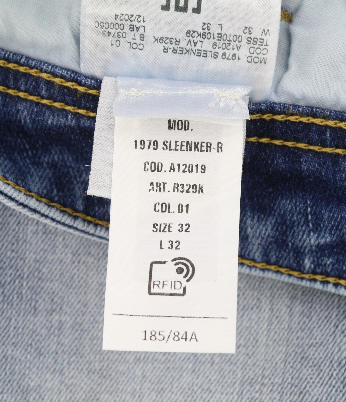 Diesel 1979 Sleenker R329k Hombre Vaqueros Azul Desteñido Corte Pitillo Rrp195