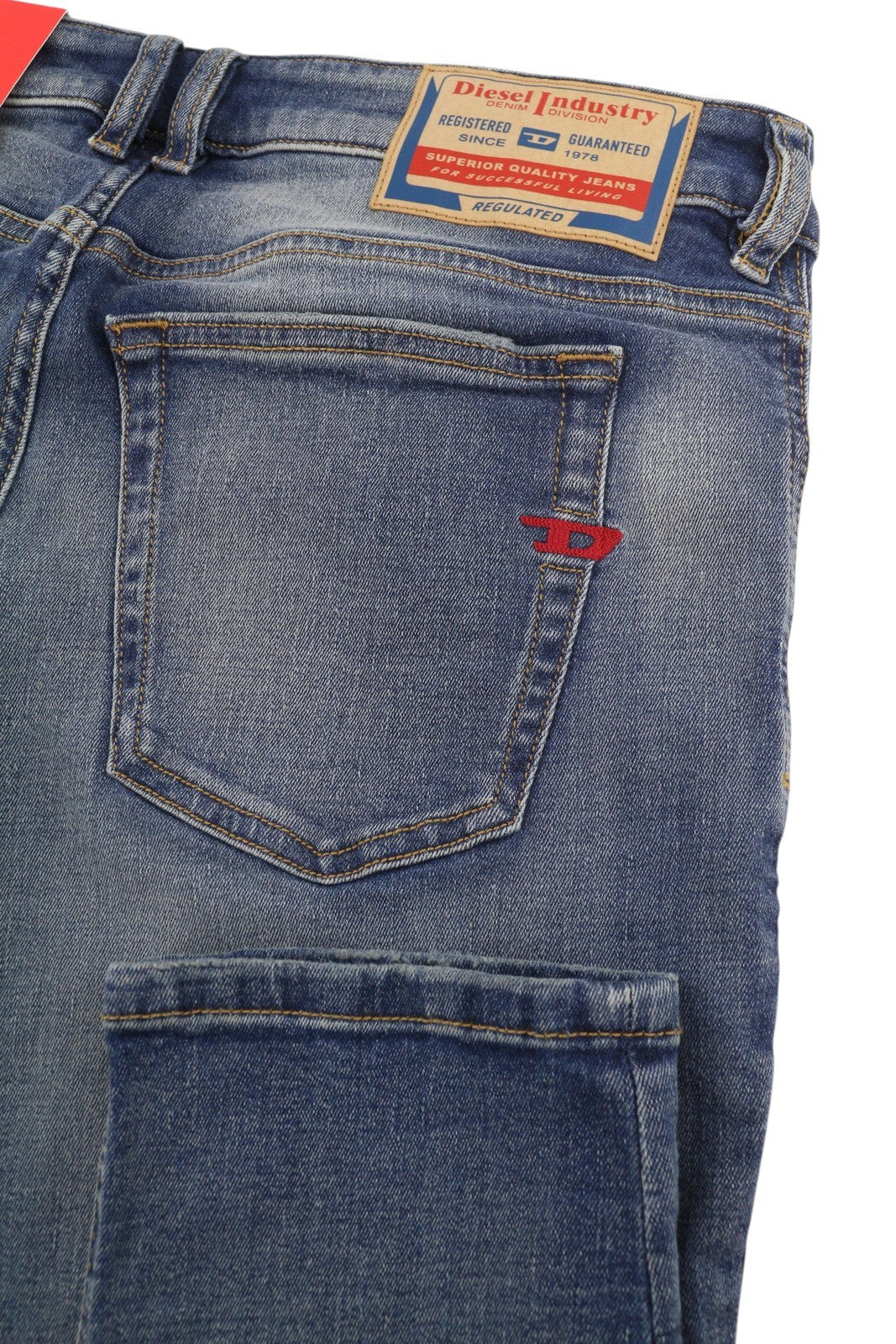 Diesel 1979 Sleenker 0pfaw Jeans bleu délavé skinny taille basse Rrp175