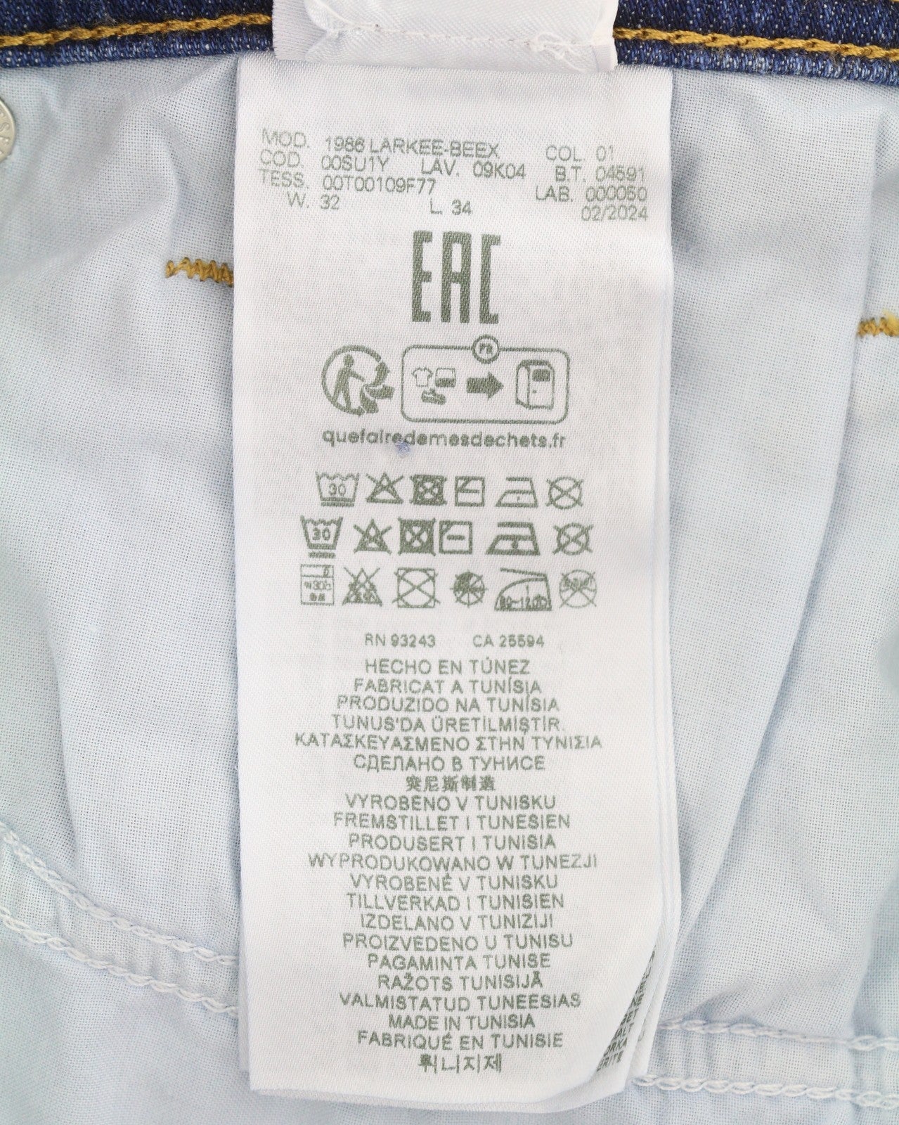 Diesel 1986 Larkee-beex 09k04 Jeans da uomo blu sbiadito gamba affusolata regolare